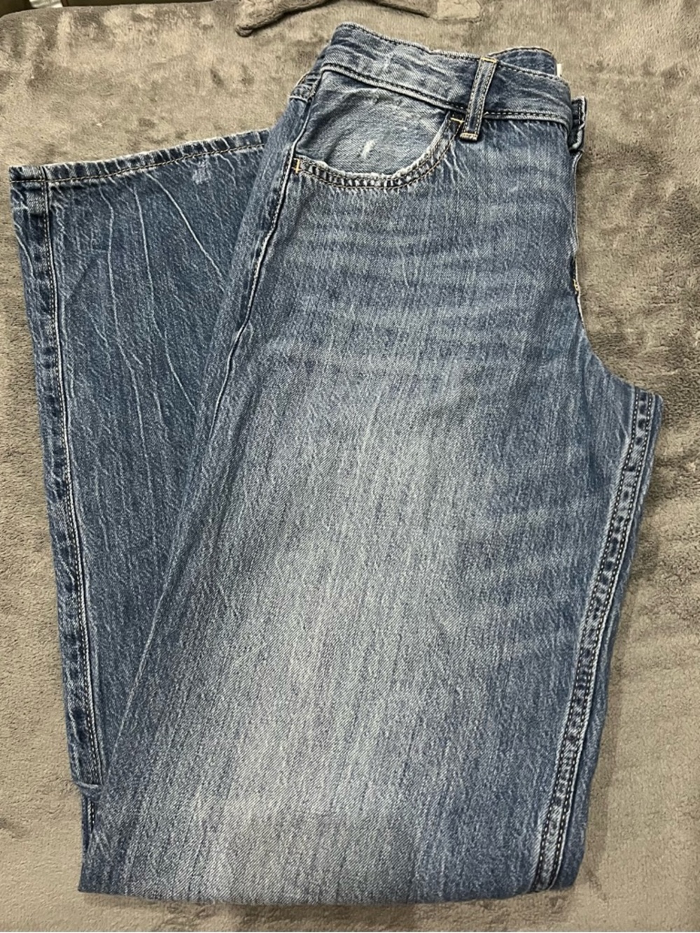 abercrombie kids Girl’s Low Rise Baggy Medium Blue Washed Jeans Size 13/14 Long